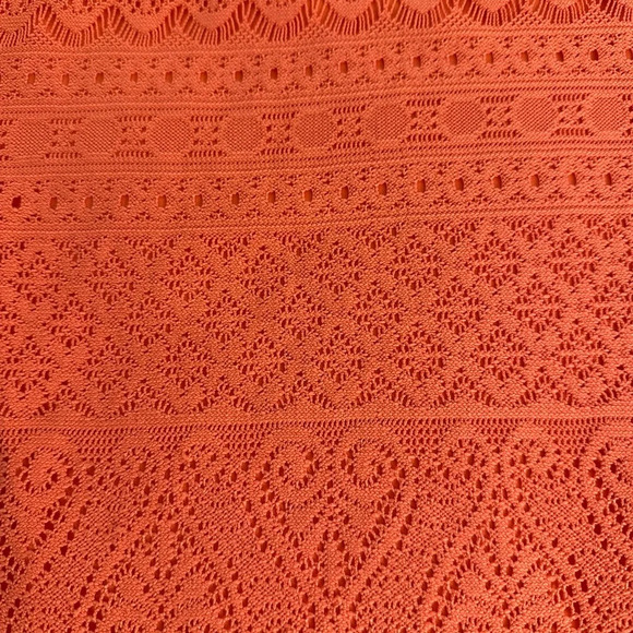 Dana Buchman Orange Lace Long Sleeve Dress - Picture 7 of 8